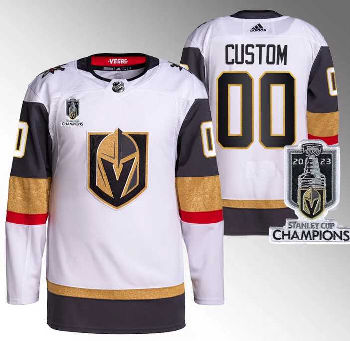 Mens Vegas Golden Knights Active Player Custom White 2023 Stanley Cup Champions Stitched Jersey